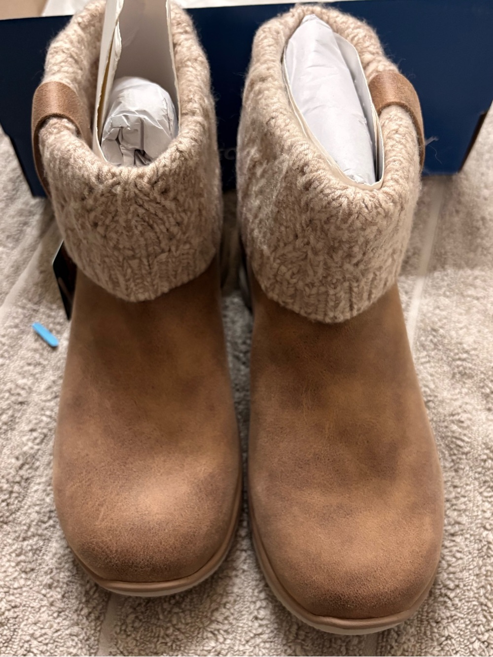 Skechers Women's Knit-Cuff Ankle Booties - Chestnut